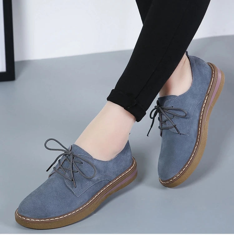 Fashion Woman Comfortable Daily Business Office Shoes Lace Up Genuine Leather Casual Women's Shoe Spring Autumn