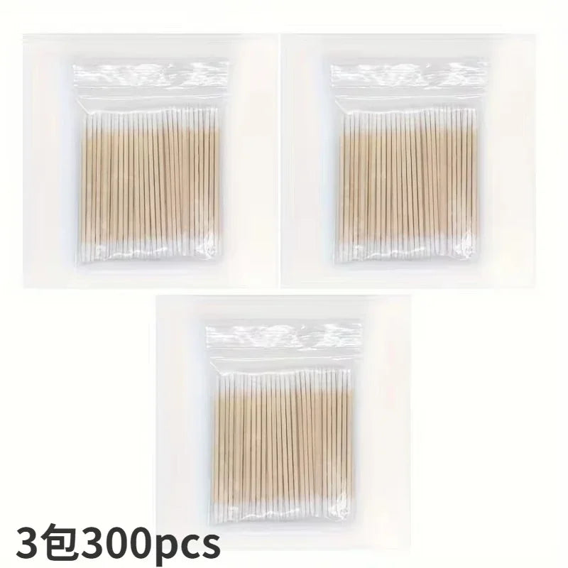 Cotton swab Disposable tattoo tip Cotton swab tip Wooden single head wooden swab small cotton swabEyeliner guard Raw cotton swab