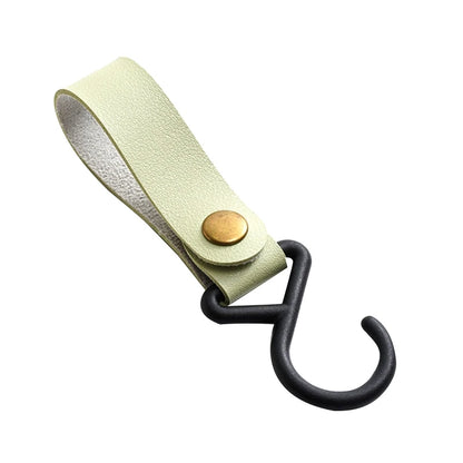 1/2pcs Portable PU Leather Baby Stroller Hook Hanger Velcros Pram Hook Carabiner Cart Organizer Clip for Stroller Accessories
