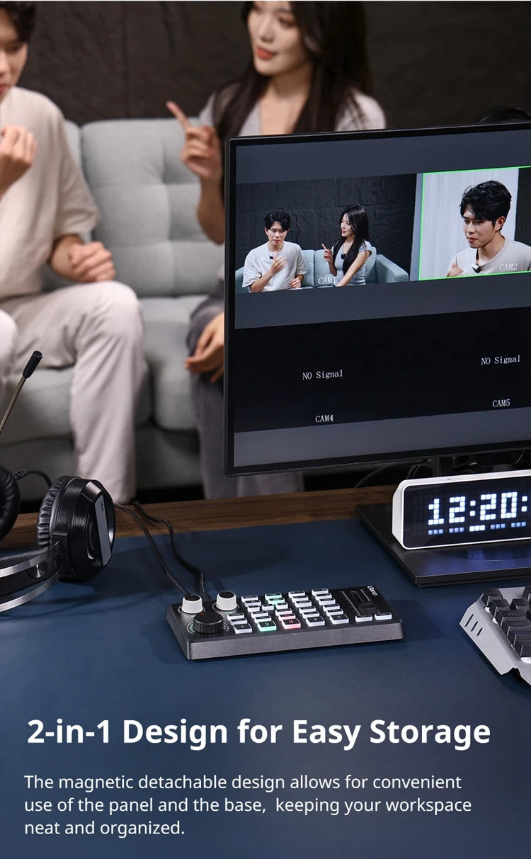 Ulanzi DD02 For Live Streaming Tool Video Mixer Video Switcher 4 CH HDMI Streaming 4K HD Screen For YUY2 MJPEG Capture Format