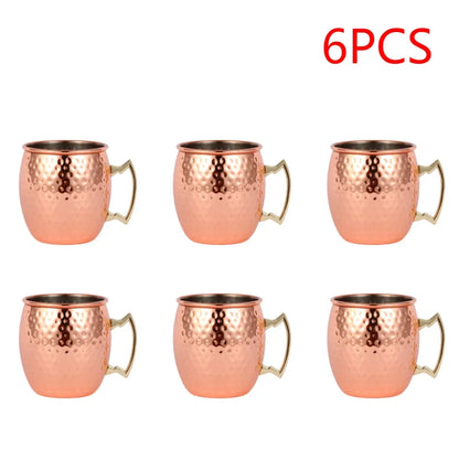 Moscow Mule Copper Mugs Metal Beer Cup Stainless Steel Copper Goblet Cocktai Wine Coffee Cup Champagne Party Bar Drinkware Tools