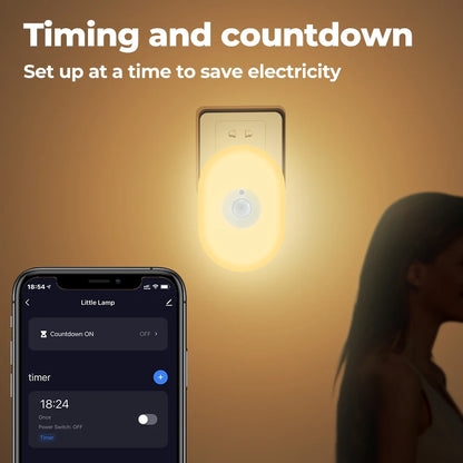 Smart Sensor Wifi Night Light Night Lights Plug Into Wall APP Control Dimmable Timing Atmosphere Wall Lamp For Bedroom