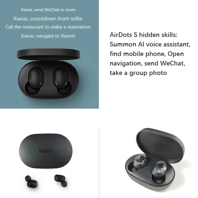 Xiaomi Redmi Airdots 2 Bluetooth Earphones Sport Music Gaming Outdoor Mini Wireless Headset with Mic Headphones In Ear Earbuds