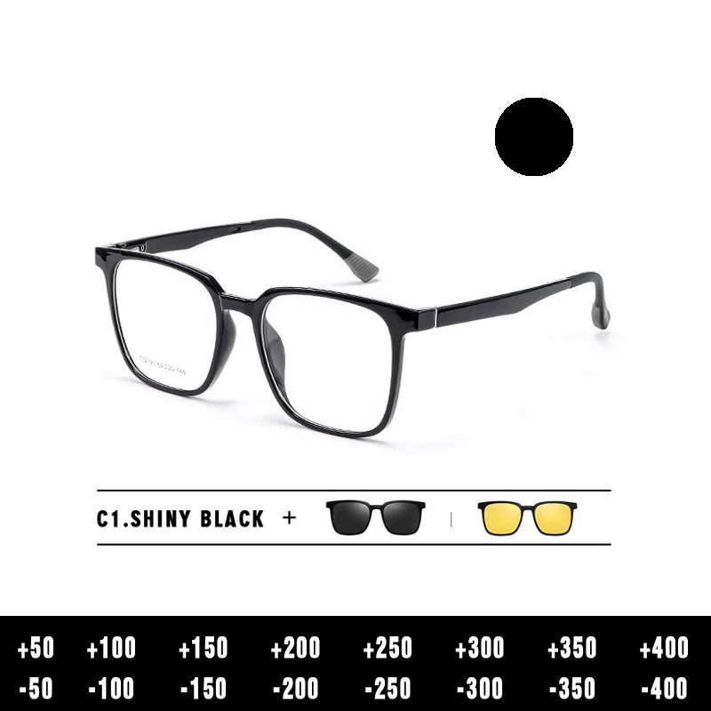 Magnetic Clip on Optical Myopia Glasses For Men Women Polarized Sunglasses Prescription Reading Glasses Blue Light Glass #TJ2190