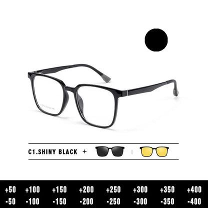 Magnetic Clip on Optical Myopia Glasses For Men Women Polarized Sunglasses Prescription Reading Glasses Blue Light Glass #TJ2190