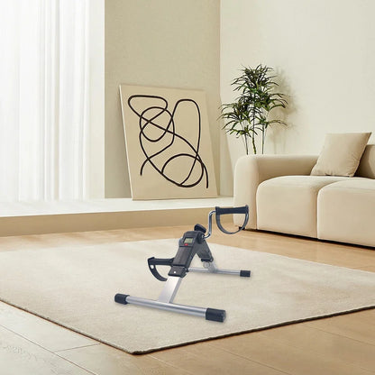 Mini Exercise Bike Folding Pedal Exerciser with LCD Display Adjustable Resistance Multifunctional Home Office Fitness Equipment