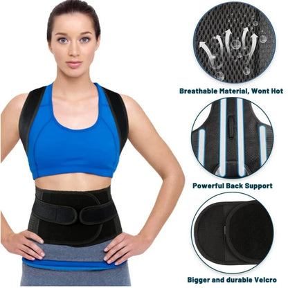 Adjustable Back Posture Corrector With Breathable Shoulder And Waist Support Straps For Boys And Girls To Relieve Back Pain
