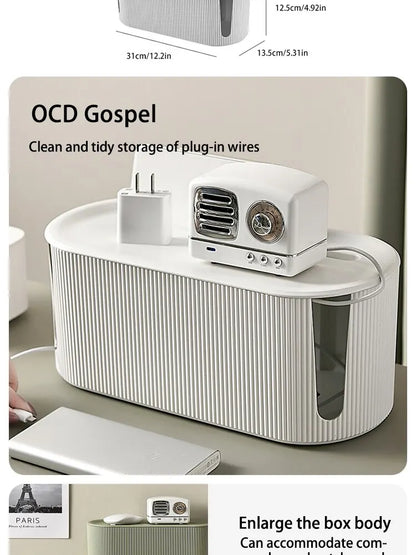 Cable Management Organizer Box for Power Strips and Cord for Power StripsTV Computer Wires Cable Hider Box for Home Office