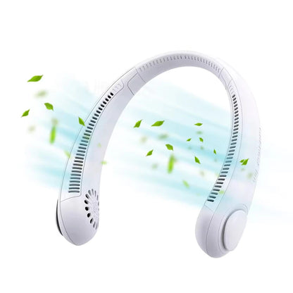 Handheld Fan Portable Mini Fan Portable Mini Leafless Hanging Neck USB Fan Battery Operated for Outdoor Use