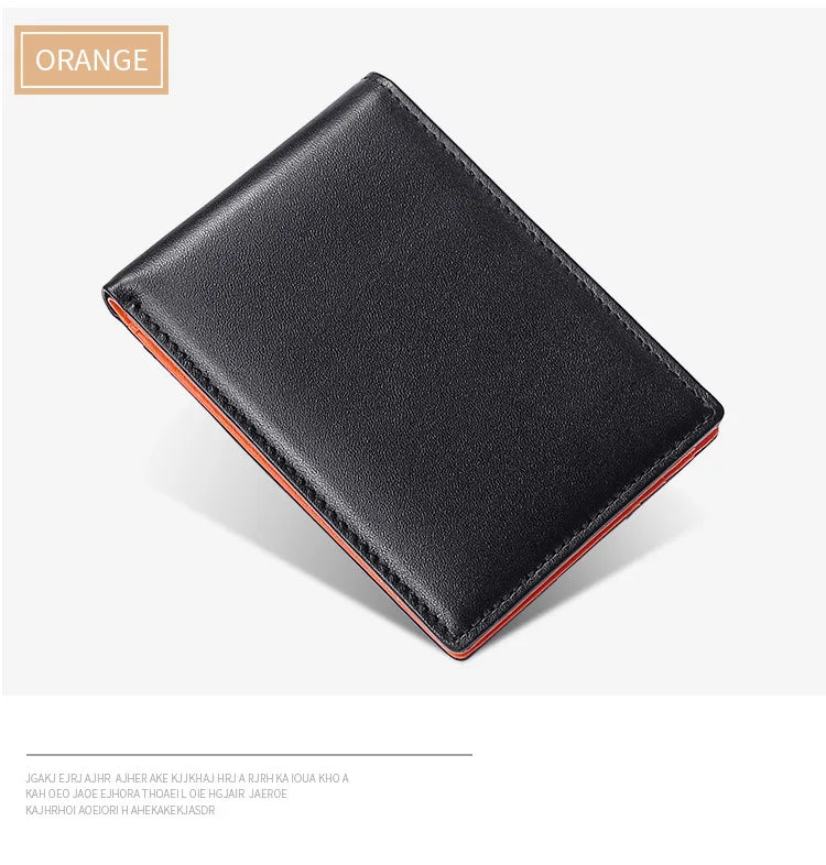 RFID Blocking Mini Men's Genuine Leather Wallet Slim Business Credit Card Holder Man Anti Theft Ultra Thin Purse For Male