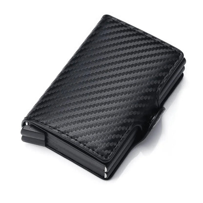 Anti Rfid Blocking Men Wallets with Custom Name Carbon Fiber Mini Wallet Large Capacity Card Holders Small Money Bag Male Purses