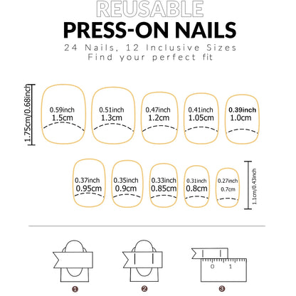 24PCS Long Coffin Pink Press On Nails Fake Press On Nails Gradation Press On Nails Summer Nails