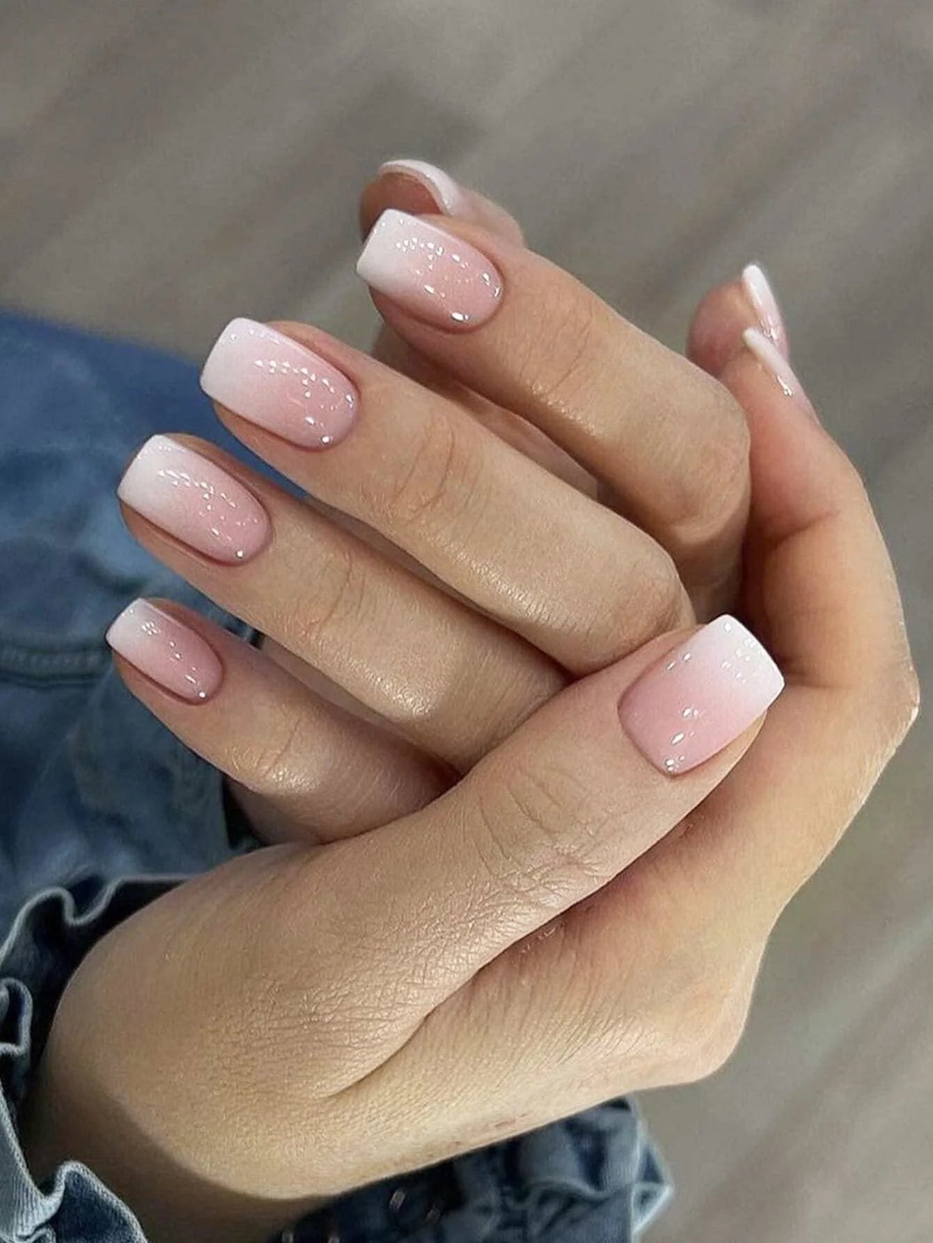 ARTAUG 24PCS Medium Almond Fleshcolor Press On Nails Fake Nails Pink Summer Nails Press On Nails Detachable Reusable Girl Gift