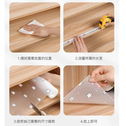 1 Roll Daisy Shelf Liner For Kitchen Cabinets EVA Waterproof Fridge Drawer Pad Cupboard Mat Easy Placemats Non-Adhesive Non-slip