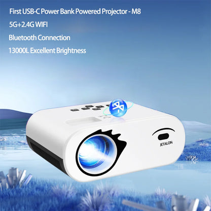 Upgraded 5G WiFi Bluetooth Projector Native1080P Video Projector with USB-C Power Bank Compatibility Home Theater Mini Projector