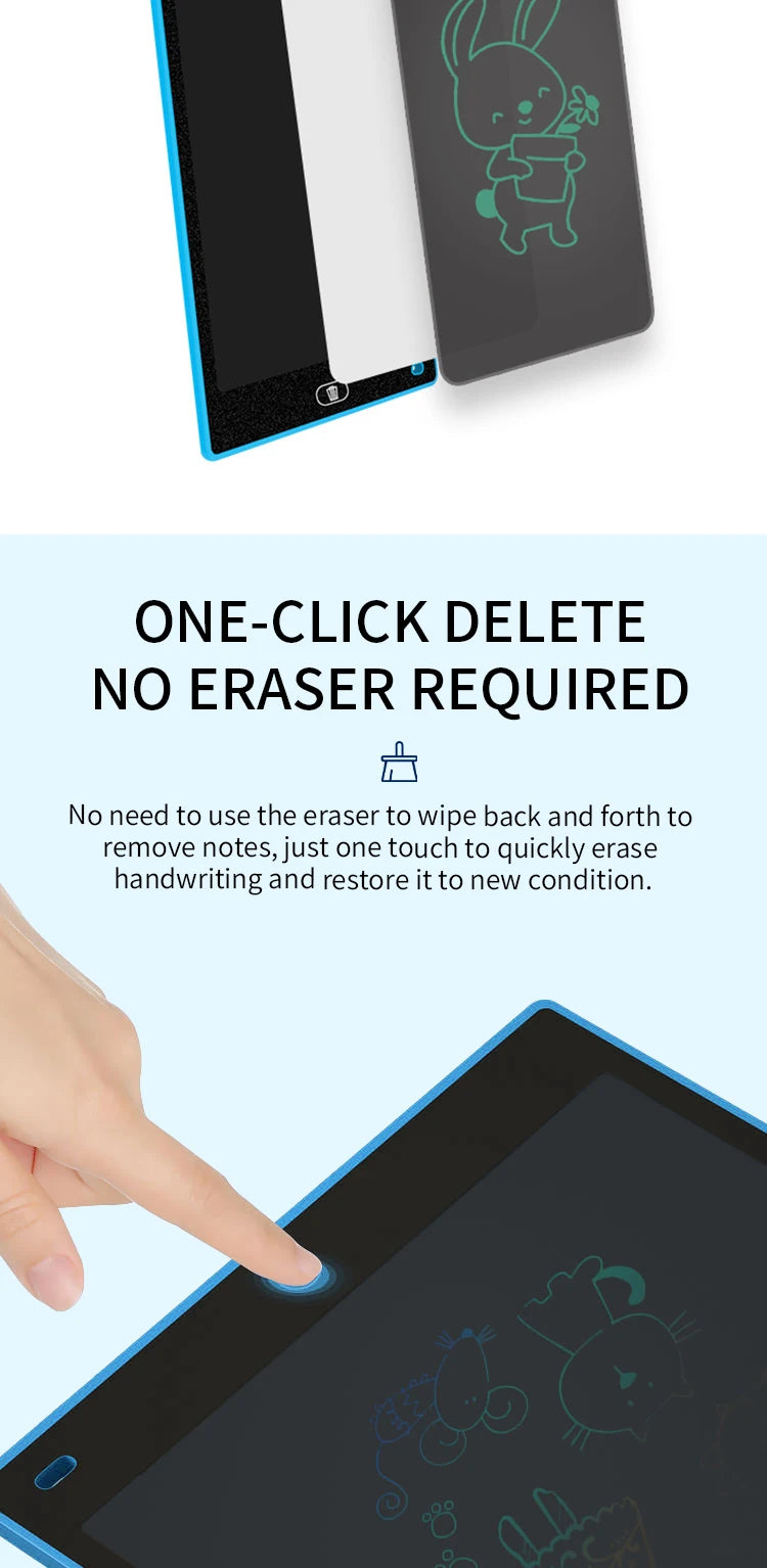 12 inch LCD Writing Tablet for Kids-Reusable Drawing Board, Eye Protection Screen, Lock Button & Instant Erase-Educational Gift