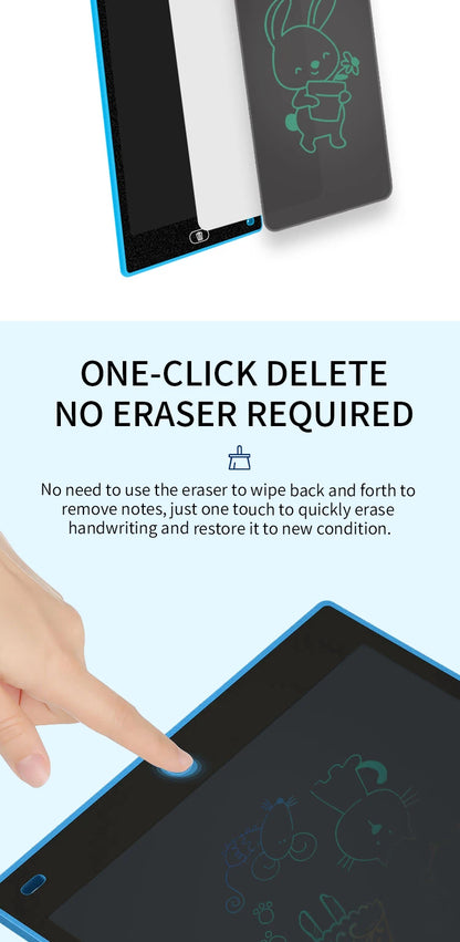 12 inch LCD Writing Tablet for Kids-Reusable Drawing Board, Eye Protection Screen, Lock Button & Instant Erase-Educational Gift