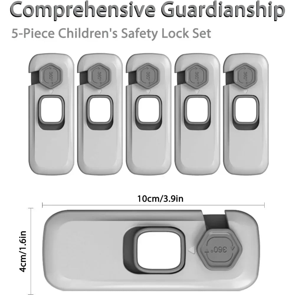 1-piece Safety Child Protection Double Door Refrigerator Lock, Cabinet Lock, No Tools or Drills Required, Strong Adhesive, Gray