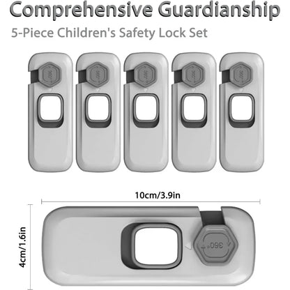 1-piece Safety Child Protection Double Door Refrigerator Lock, Cabinet Lock, No Tools or Drills Required, Strong Adhesive, Gray