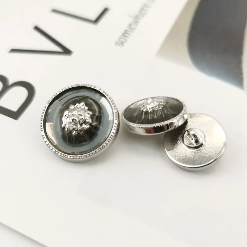 Luxury British Style Premium Metal Buttons for Coats & Fashion Apparel High-Grade Resin-Metal Combination 16/18/21.5mm 6pcs