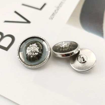 Luxury British Style Premium Metal Buttons for Coats & Fashion Apparel High-Grade Resin-Metal Combination 16/18/21.5mm 6pcs