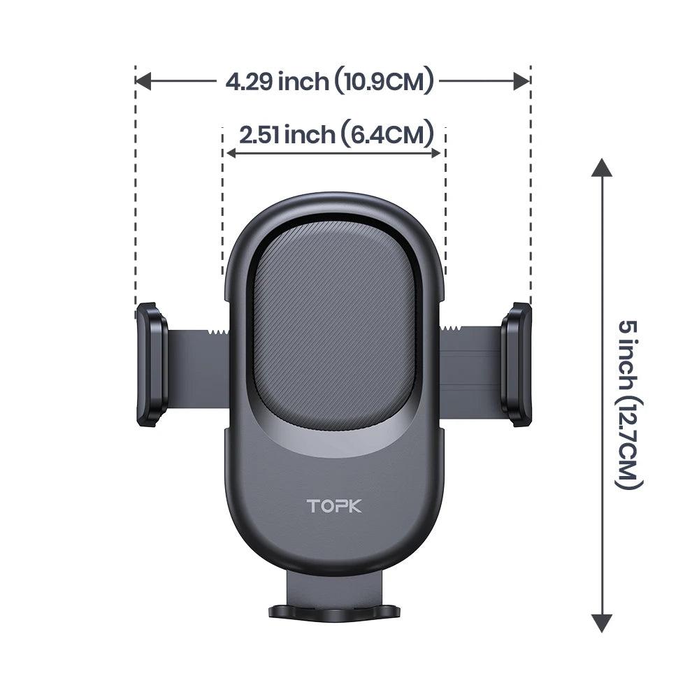 TOPK Phone Mount For Car Phone Holder Cell Phone Holder Hands Free Phone Stand For Car Vent Phone Mount Fit Smartphone Universal