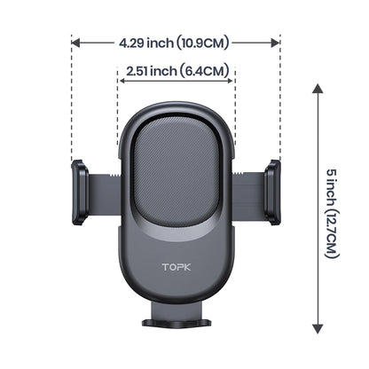 TOPK Phone Mount For Car Phone Holder Cell Phone Holder Hands Free Phone Stand For Car Vent Phone Mount Fit Smartphone Universal