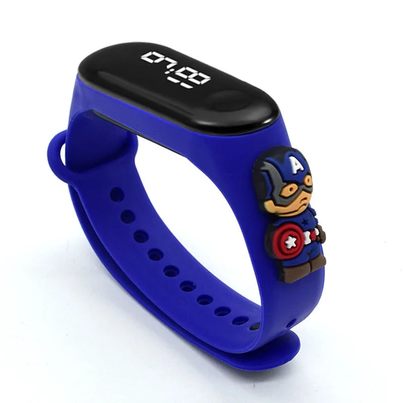 Marvel Children's Watch Fashion Cartoon Watches Electronic Digital LED Display Watches Waterproof Holiday Gift Kids Watches