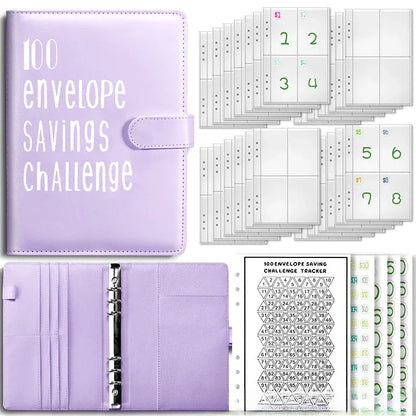 100 Envelope Cash Savings Challenge, Saving Challenge Envelop Book, Budget Envelope Financial Assistant, A5 Size Cash Binder