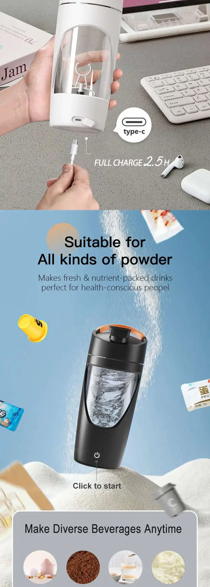 700ml new USB Electric Protein Shaker Bottle Portable Rechargeable Blender Cup Multipurpose 650ml Mixing Cups for Fitness