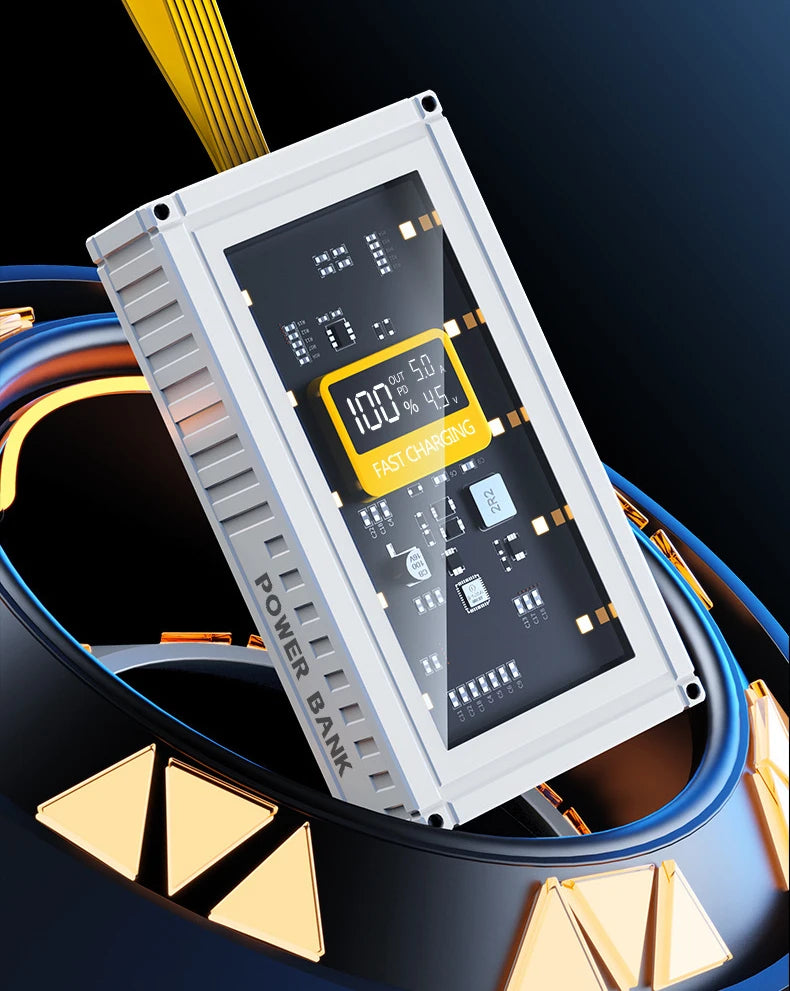 30000mAh 50000mAh 120W Fast Charging Transparent Power Bank 200000mAh Large-capacity Mobile Power Supply BCAK  Mobile Phones