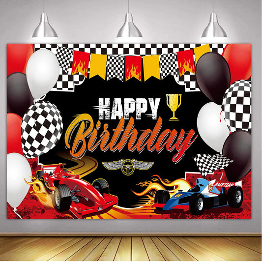 Car Themed Birthday Party Decorations Racing Party Photo Background Racing Theme Party Supplies for Birthday Party Photography