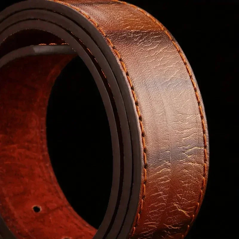 Men's Business Belt Smooth Buckle Leisure Belt Jeans Belt Suit Pants Belt