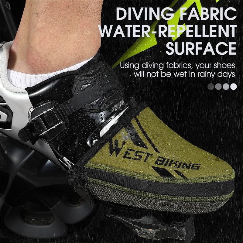 WEST BIKING Bicycle Half Shoe Cover Windproof Non-slip Cycling Boot Cover MTB Road Bike Waterproof Overshoes Bicycle Equipment