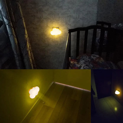 LED Smart Motion Sensor Night Lights  Plug In Auto On/Off Cloud for Kids Bedroom Stair Hallway Study Bedhead Night Lamps