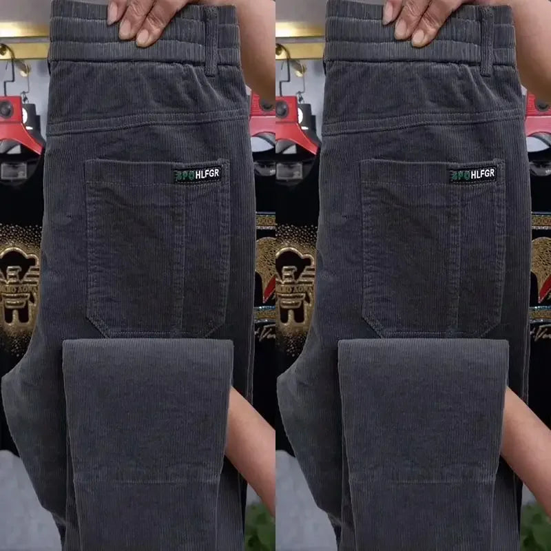 Autumn Winter Casual Pants Elastic Wais Men Corduroy Trousers Six Pockets Joggers Baggy Slim Mens Trousers Designer Sweatpants
