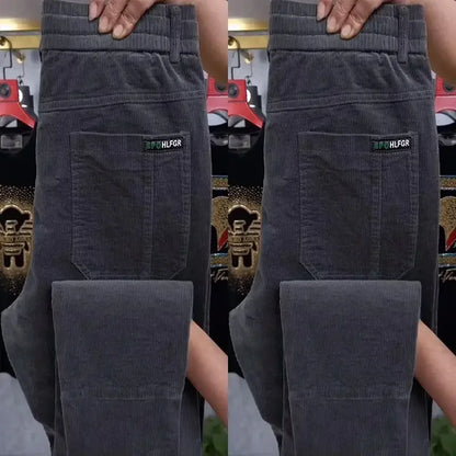 Autumn Winter Casual Pants Elastic Wais Men Corduroy Trousers Six Pockets Joggers Baggy Slim Mens Trousers Designer Sweatpants