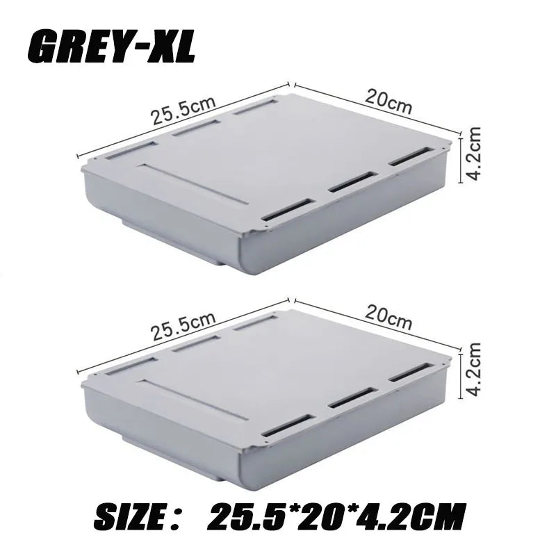Hidden Drawer Organizer Self-Adhesive Desktop Small Drawer Cabinet Under Table Hidden Drawer Office Home Storage Tools