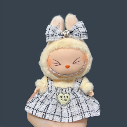 Labubu Clothes Cute Outfit Shirt Set Labubu Designer British Style Clothes Accessories Toy DIY Gifts for 15-17cm Doll