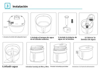 AQHH App Control Cat Water Fountain Wireless Pump Pet Water Fountain Inside Automatic Smart Fountain fuente de agua para gato