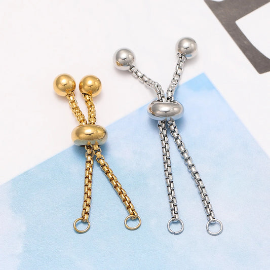 3pcs/lot Adjustable 304 Stainless Steel Bracelet Makings Slider Extender Box Chains with Ball Ends for DIY Jewelry Making