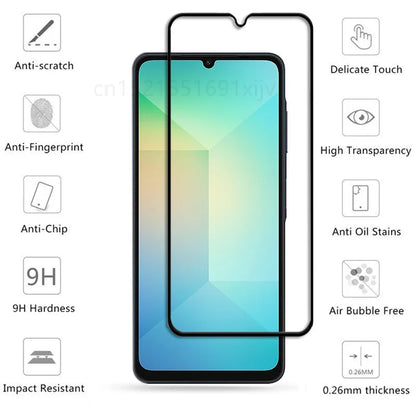 For Samsung Galaxy A06 Full Cover Tempered Glass Samsung Galaxy A06 A05 A05s Screen Protector 9H Lens Film Samsung Galaxy A06