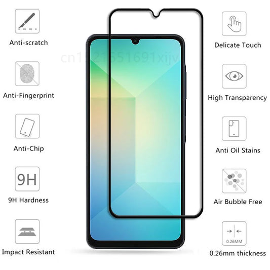 For Samsung Galaxy A06 Full Cover Tempered Glass Samsung Galaxy A06 A05 A05s Screen Protector 9H Lens Film Samsung Galaxy A06