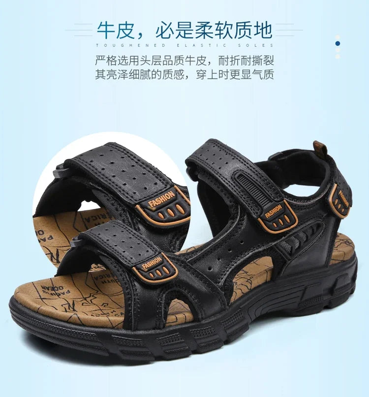 Summer Men's Sandals 2024 Trending Adult Men's Sandal Original Brands Shoes Man's Leather Sandal Sandals for Boy Trend Designer