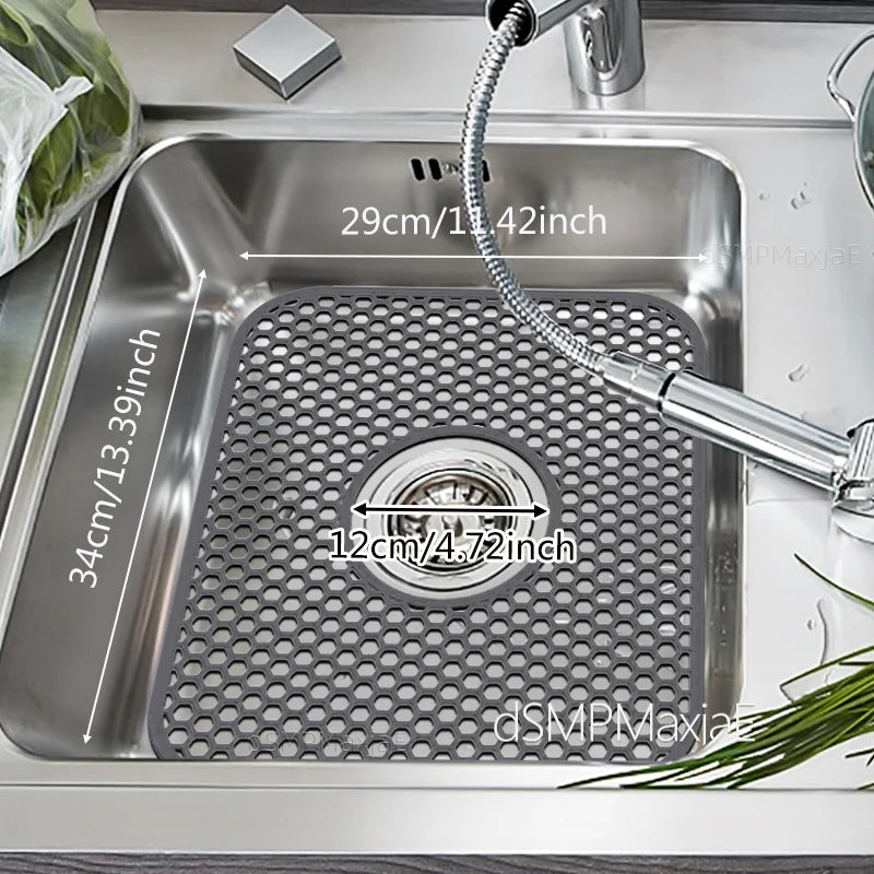 Silicone Sink Mat Sink Protectors for Kitchen Sink, Sink Mat Grid Non-Slip Folding Sink for Bottom of Farmhouse Porcelain Sink