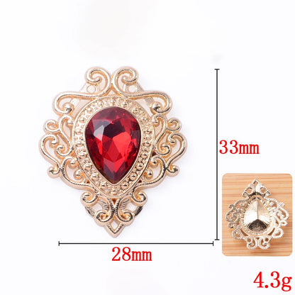 33*28mm Droplet diamond pendant accessories, flat bottom brooch accessories, DIY accessories, headwear accessories 10PCS
