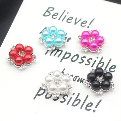 5Pcs Alloy pearl accessories DIY jewelry accessories rhinestone drill disc accessories DIY hair accessories clothing accessorie