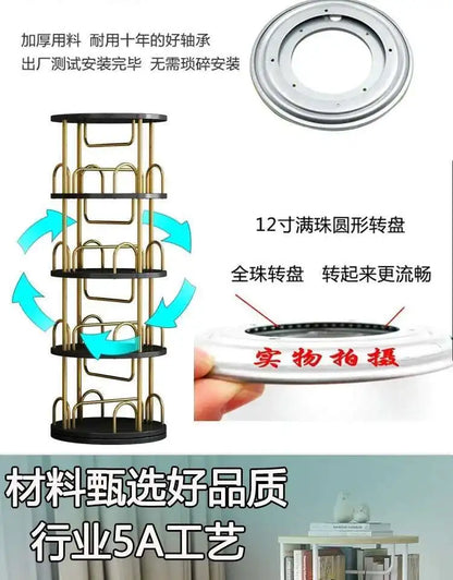 Modern Closet Bookcase Organizer Cabinet Display Rotating Bookcase Magazine Shelves Estante Para Livros Minimalist Furnitures