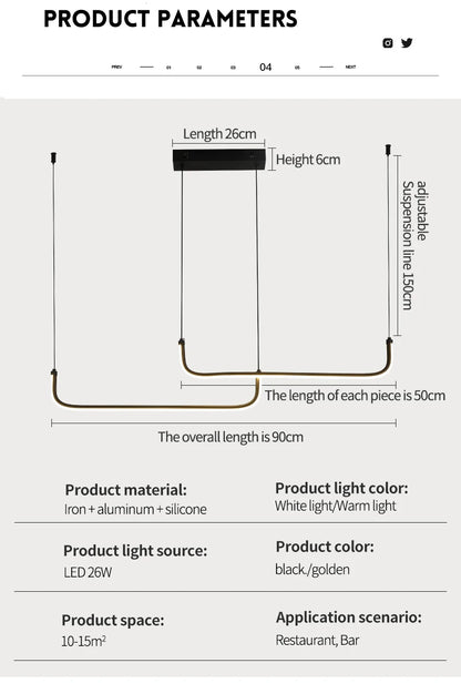 Modern Chandeliers Aluminum Dining Room LED Pendant Lamps Home Décor Bedroom Study Living RoomLighting Fixtures