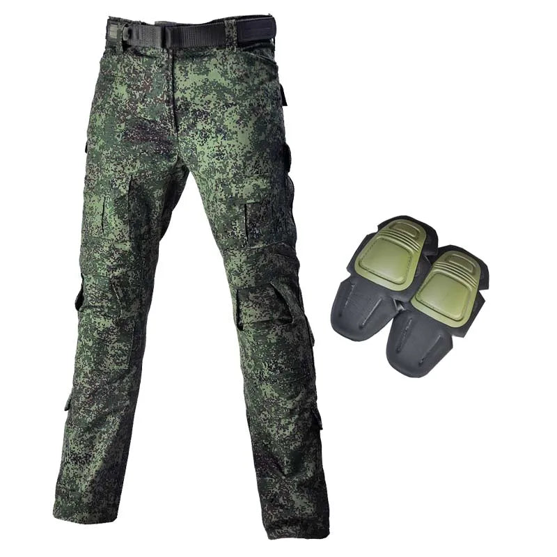 Tactical Uniform Combat Camo Russian Suits Training Team Airsoft Paintball Shirts Hunting Pants +Pads Mens Clothes Windproof